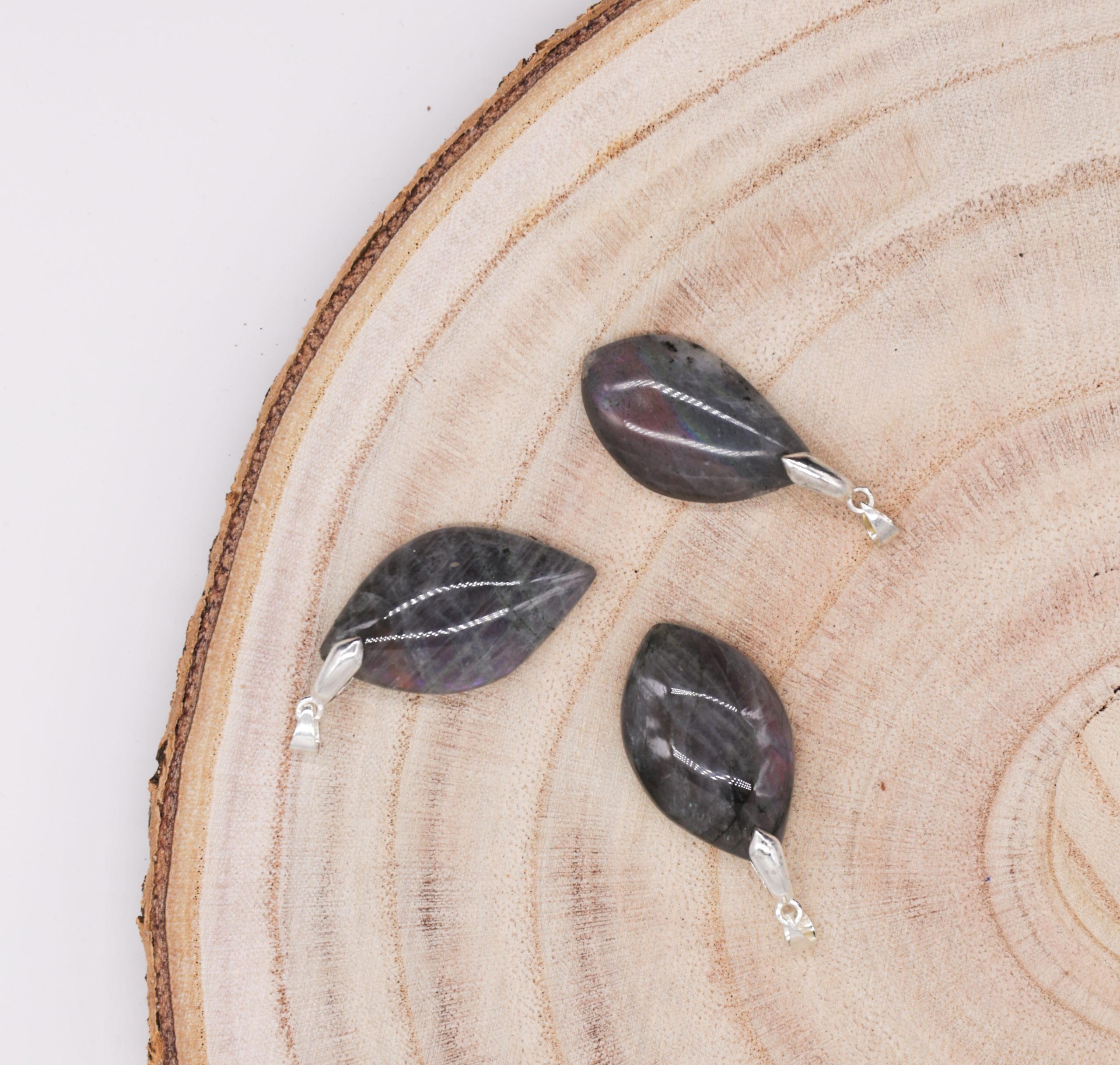 Pendentif Labradorite Rose feuille – Image 2