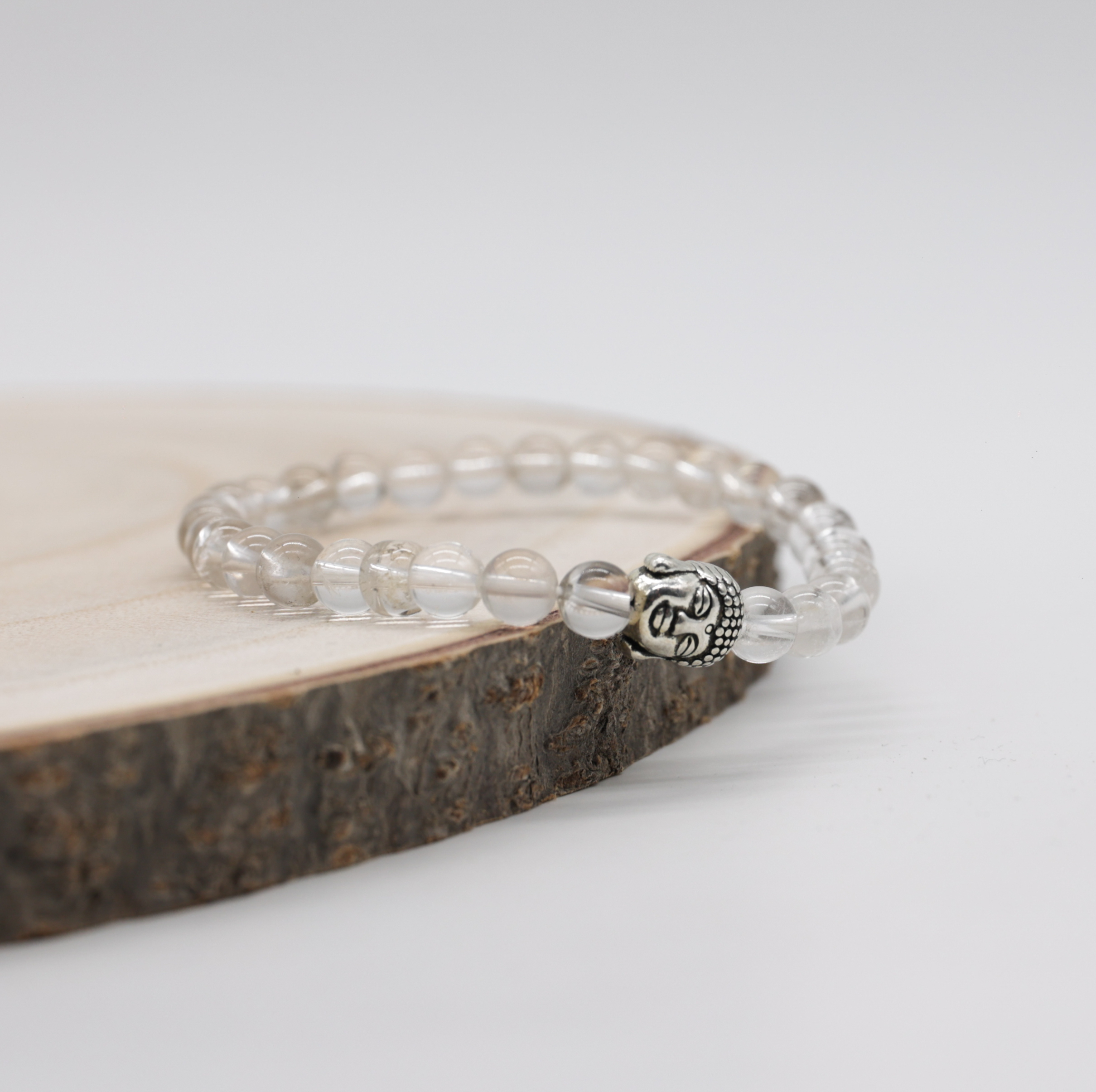 Bracelet Cristal de roche Bouddha 6mm – Image 2