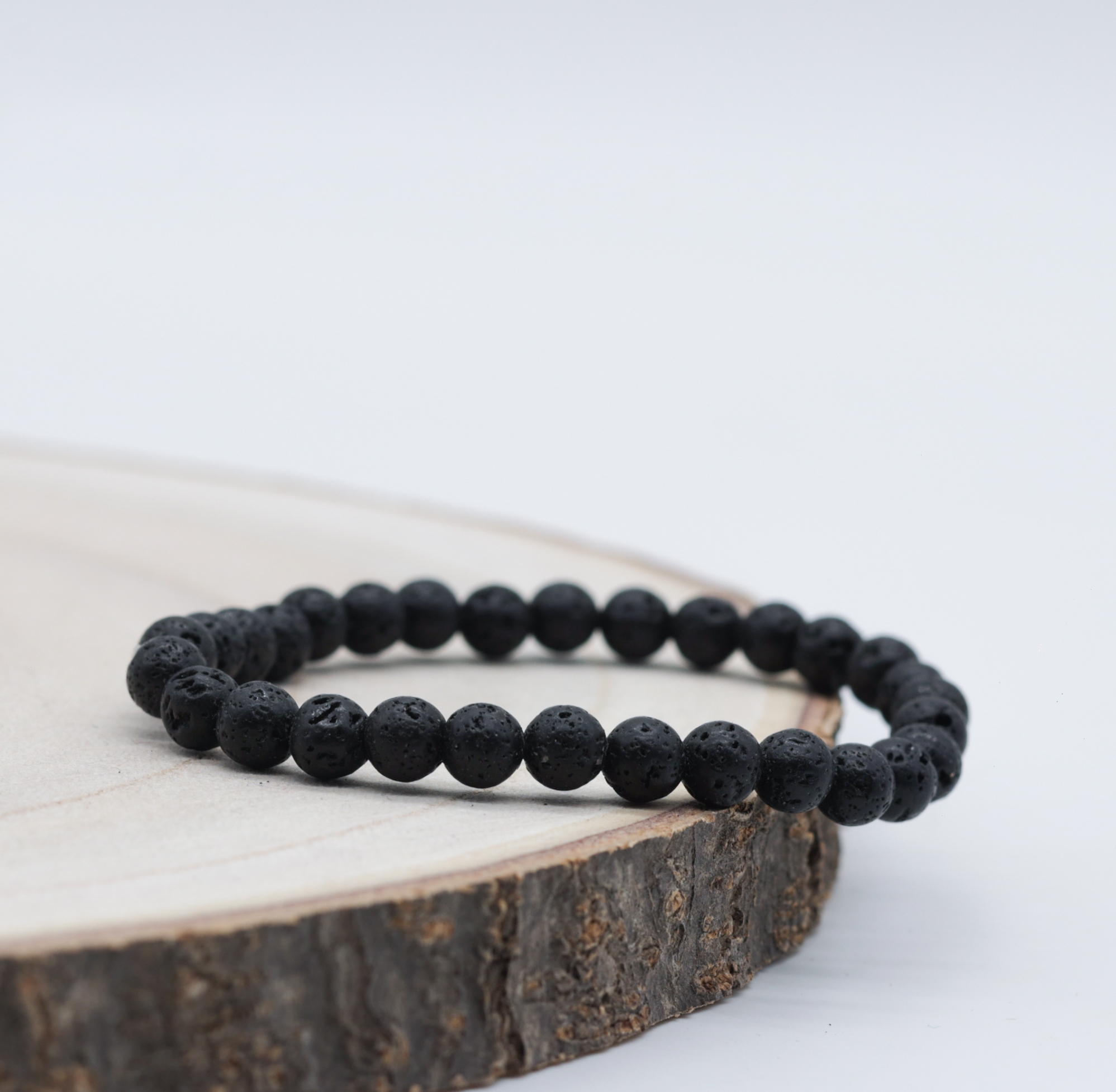 Bracelet perles Pierre de lave 6mm