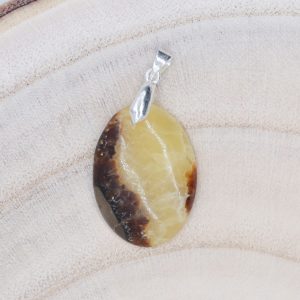 Pendentif Pierre Septaria forme ovale