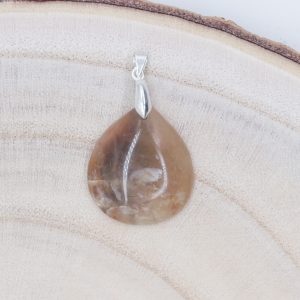 Pendentif Pierre de lune grise goutte