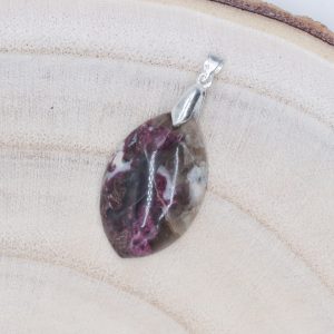 Pendentif Pierre Rubellite feuille