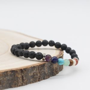 Bracelet Pierre de lave 7 Chakras 6mm