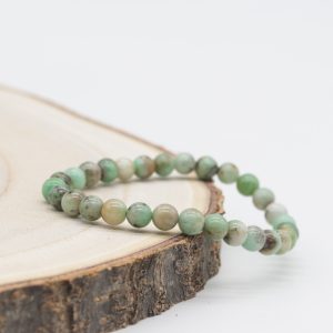 Bracelet Pierre Emeraude perles 6mm