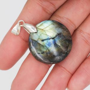 Pendentif Labradorite forme rond 1