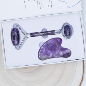 Coffret massage Améthyste - Roller & Gua Sha